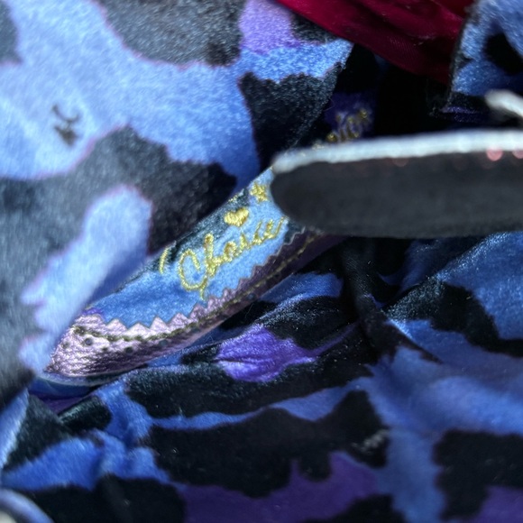 Irregular Choice Floral Velvet Ankle Boots with Satin Laces unique boots - Picture 9 of 11